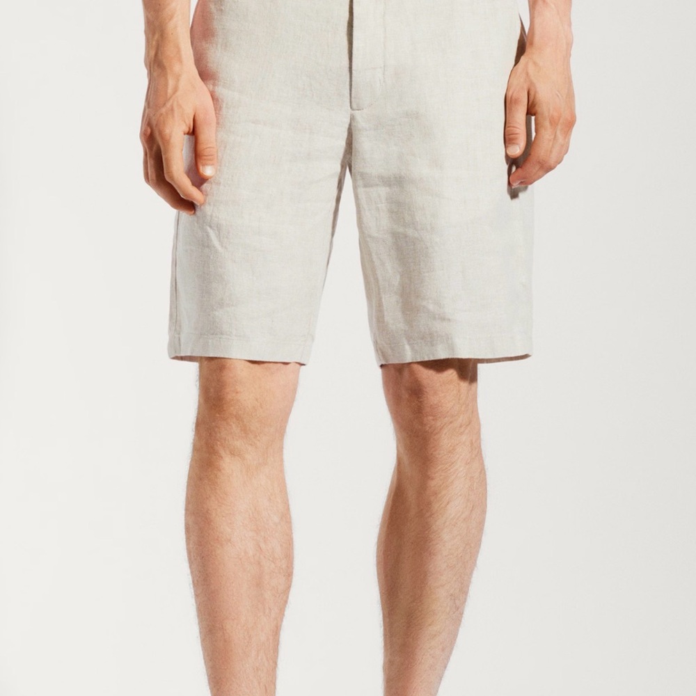 Mango Men's Cream Flat Front Shorts